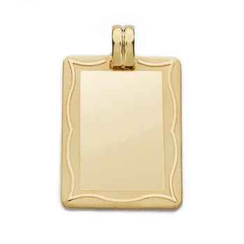 

Pendant 9k gold sheet 28mm. Rectangular smooth purse frame details