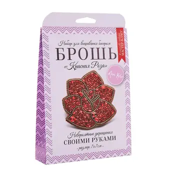 

Нбр-18012 set for embroidery with beads: Brooch "Red Rose".