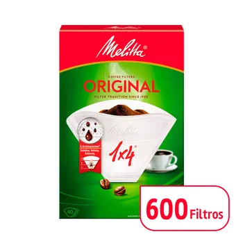 

Melitta Filtro s paper for coffee-4 cups made filtro - Pack 15 units (600 filtro s)