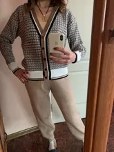 Oversize Cardigans Sweaters Checkered Plaid Colorfaith Fashionable Womens Spring Knitting