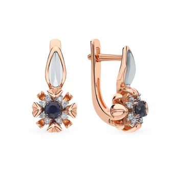 

Gold earrings with sapphires and diamonds sunlight sample 585