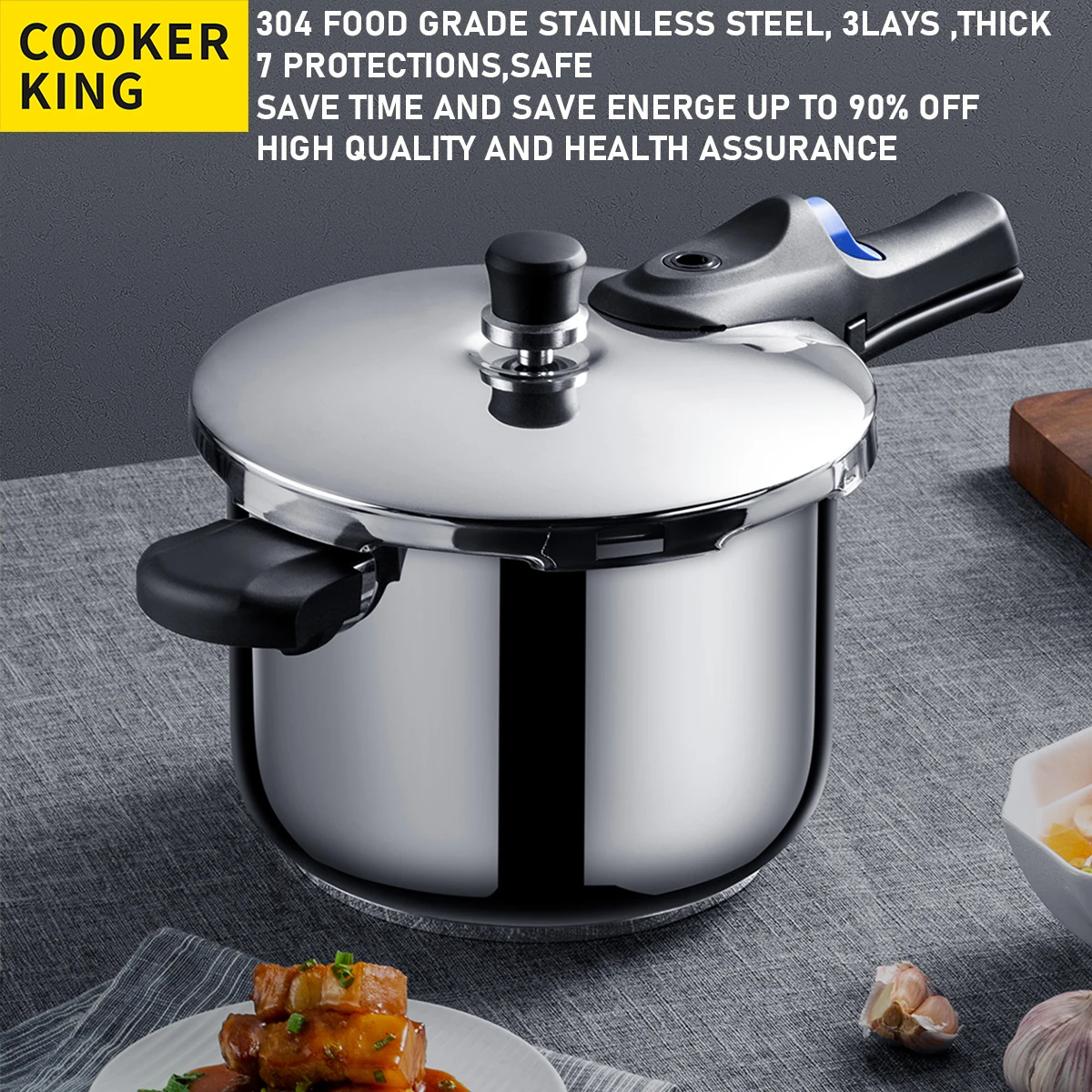 COOKER KING 304 Stainless Steel Pressure Cooker Cookware Soup Meats