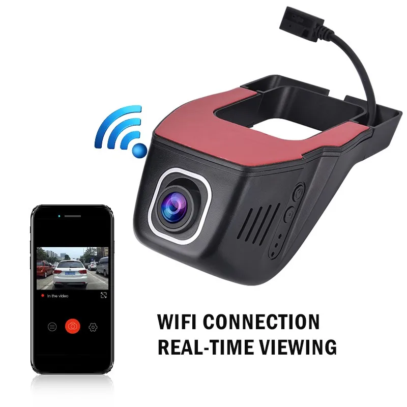 Скрытая автомобиля тире Камера DVR Wi-Fi Dash Cam 1080P Full HD спереди автомобиля Камера Регистраторы авто видео регистратор с 8/16/32 Гб TF карты