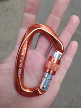 Mosquetón de escalada de rocas en forma de D para exteriores, cierre de tornillo Maestro de seguridad, equipo de escalada, 25KN