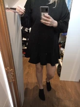 Ruffled Dress Casual Women Autumn Winter New-Fashion LANMREM Loose Solid TC109 Wild
