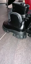 Botas de motocicleta de bolsillo para Mujer, suela gruesa con cordones de zapatos de plataforma, militares, color negro, 2020