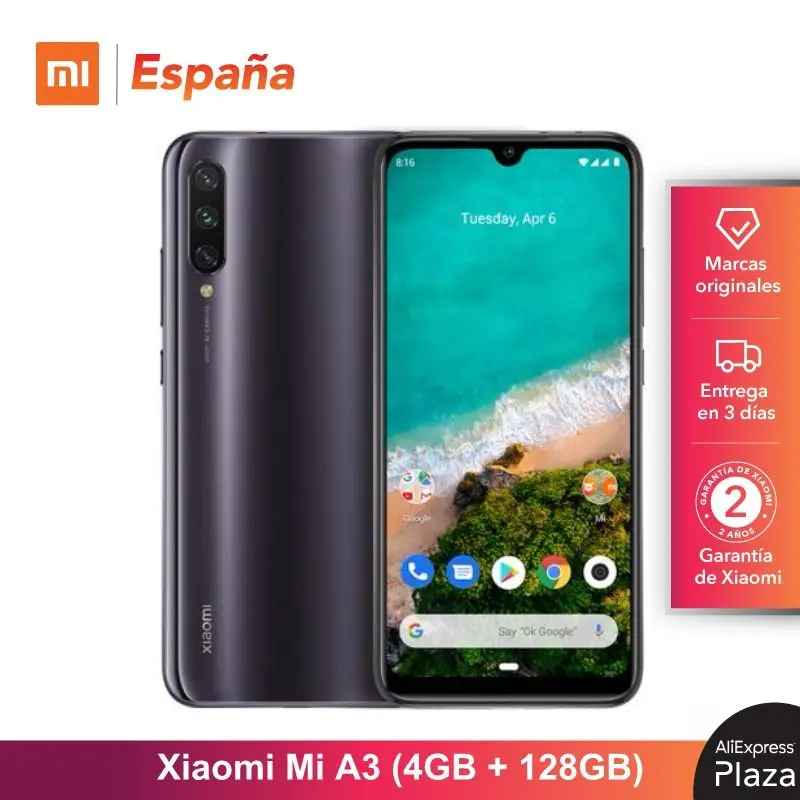 [Global Version for Spain] Xiaomi Mi A3 (Memoria interna de 128GB, RAM de 4GB, Triple cámara) Móvil