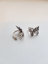 Clips de oreja de mariposa calados de Metal Vintage para mujer y niña, joyería Brincos sin Piercing, oreja de cartílago falsa