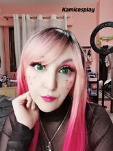 LOUIS FERRE negro Rosa rojo pelucas Cosplay largo recto Ombre peluca sintética con flequillo negro las mujeres Afro resistente al calor de fibra