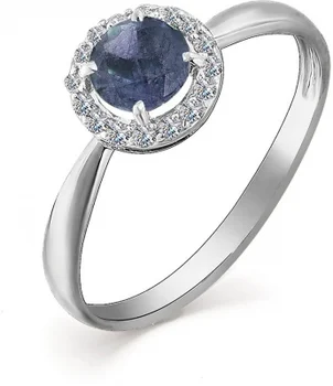 

Master brilliant ring with sapphire and white gold diamonds