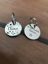 Gato personalizada etiqueta de perro-perro ID Tag MW002 artística fuente de doble cara grabado para la pequeña mascota mediana grande Collar de perro accesorios etiqueta