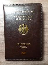 Funda de pasaporte de piel sintética para mujer, billetera de viaje, protector alemán