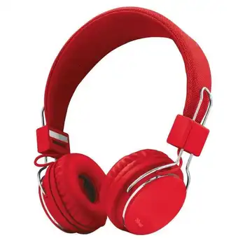 

Trust urban ziva red-folding earphones-integrated microphone-cable remote control-adjustable headband-plug