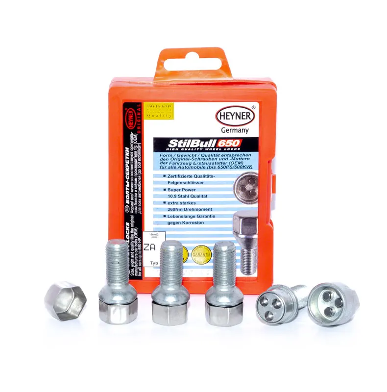 Болты-секретки ZA (M14x1 5 L=27мм ключ 17) Heyner артикул: 856010 wheel locking bolts | Автомобили и