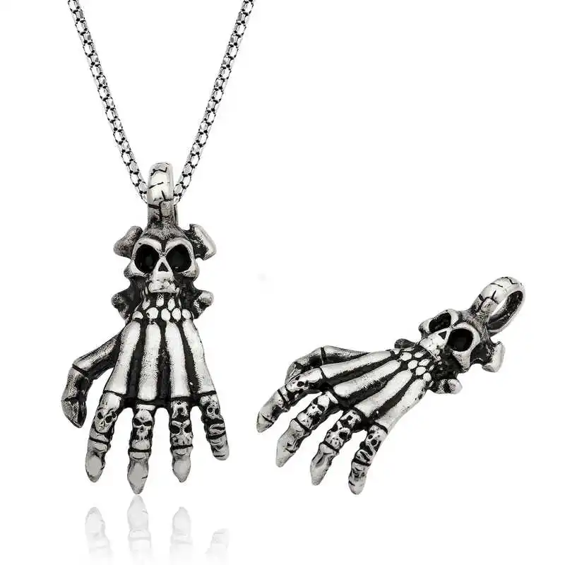

Silver Dry Head Hand Men 'S Necklace