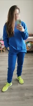 Outfits Women Tracksuit Sweatpants-Set Tops Two-Piece-Set Blue Cotton And Solid MEIYANGYOUNG