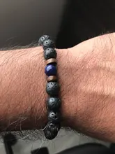 Pulseras de piedra volcánica para hombres, cuentas de piedra lunar Natural, pulsera de Buda tibetano, difusor de Lava de Chakra, regalo de joyería