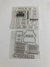 Mono de máquina de escribir, plantillas de corte de Metal, sello Cear para álbum para recortes de fotos, tarjetas decorativas de gofrado de papel DIY