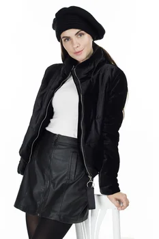 

Lela Zipper Velvet Coats WOMEN COAT 551 M215121