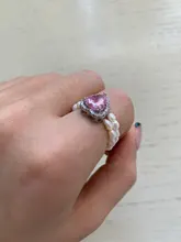 2021 anillo de perlas naturales de agua dulce hecho a mano con cuentas de corazón de diamantes de imitación estético accesorio anillo dedo medio anillo de mujer, joyería