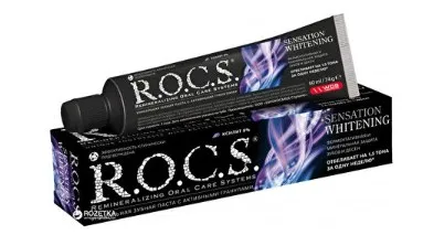 Отбеливающая зубная паста Rocs Sensation Intense Shine 75 мл косметическая продукция для