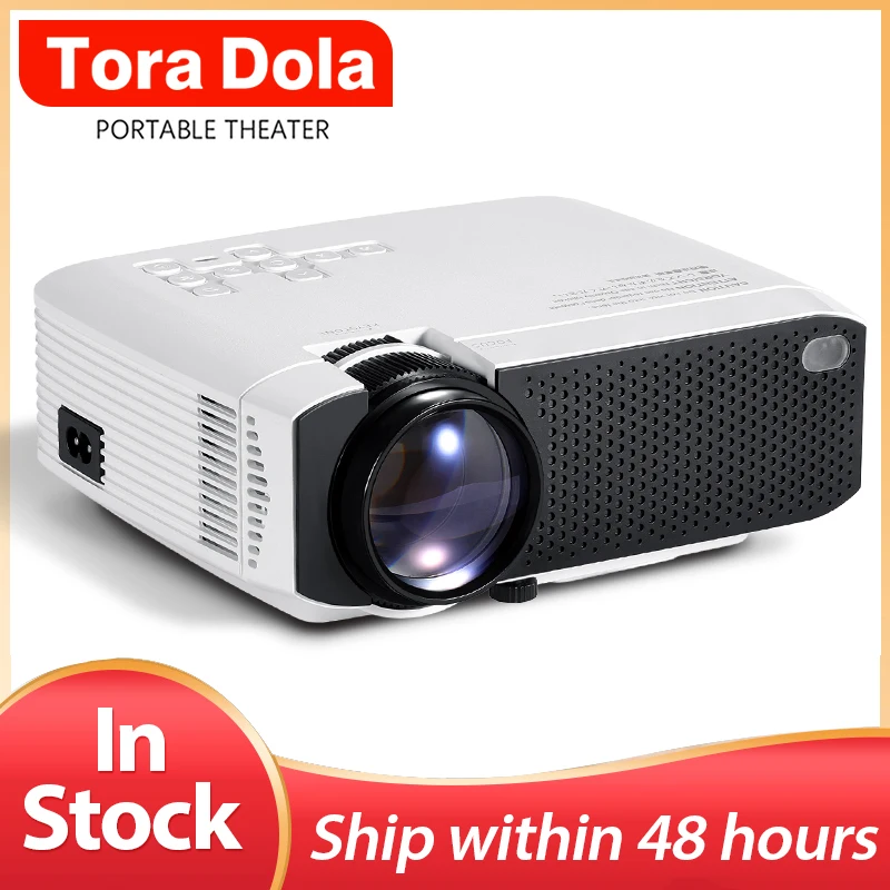 Мини проектор TORA DOLA Android 7 1. TD01 HD светодиодный проектор. Домашний кинотеатр 1280x720