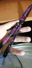 Cuchillo plegable de entrenamiento de acero 440C, herramienta de práctica de titanio, cuchillo de entrenamiento sin filo, accesorios