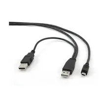 Двойной USB к мини-usb Кабель GEMBIRD CCP-USB22-AM5P-3 черный
