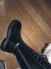 Botas hasta la rodilla de piel sintética con plataforma gruesa para Mujer, botines largos con cordones, con cremallera, estilo Punk, Chelsea, 2020