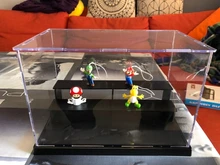 Caja de almacenamiento de 3 niveles, 25x14,5x17cm, transparente, a prueba de polvo, modelo de figura de acción, bricolaje, estuche de exposición, regalo para niños