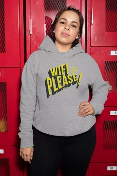 

Angemiel Wear WIFI Please Gray Women 'S Hooded Sweatshirt