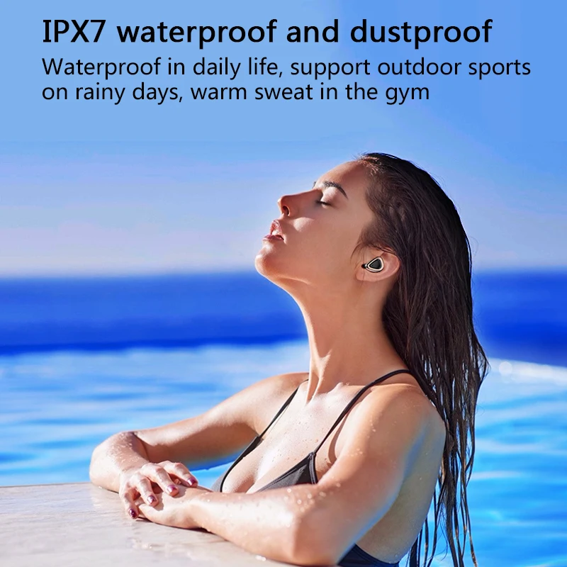 Kphrtek TWS M2 IPX7 водонепроницаемые наушники шокирующие басы Hi-Fi Bluetooth 5,0 наушники сенсорное управление настоящие беспроводные наушники