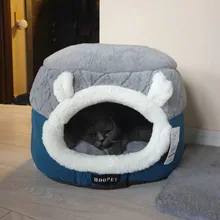 Bed Kennel Cat-House Hoopet Cave Home Dog-Puppy Warm for Teddy