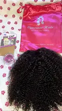 Cynosure-pelucas de cabello humano con encaje frontal para mujeres negras, Remy, rizado, brasileño, prearrancado, cierre de encaje, 13x4/13x6