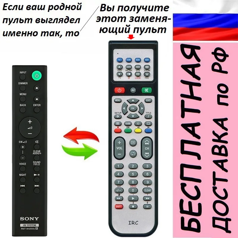 Заменяющий пульт для Sony RMT-AH200U HT-CT390 саундбара | Электроника