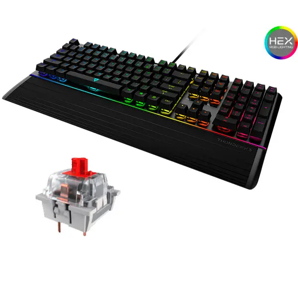  Mechanical Keyboard Gaming Pro Thunderx3 Ak7 Hex Illuminated RGB Hex Softwar HX Switch Keys Mecanic