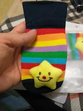 Calcetines para bebés antideslizantes de algodón, medias para niños y niñas con diseño de muñecos con cascabel