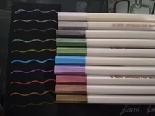 Rotulador metálico STA de 10 colores para manualidades, álbumes de recortes, pincel para hacer tarjetas, rotulador artístico de cabeza redonda, papelería para dibujar, suministros de oficina