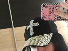 YARBUU Hat Baseball-Cap Rhinestone Cap Sun-Hat Adjustable Women Cotton for The