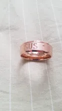 Uelf-Anillo de cruz de Jesús Religión Cristiana para hombre y mujer, sortija de acero inoxidable de 8mm, regalo de fiesta, Anillo Anneaux