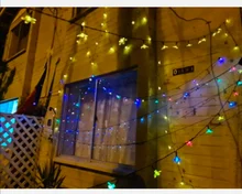 Garlands-Light Peach-Flower Led-String Christmas-Decor Solar-Lamp Garden Outdoor 5m 6V