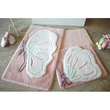 Коврик для ванной | коврик для ванной нескользящие Противоскользящие коврики розовый кокон 3л набор 60X100 cm-50X60 Cm-40X60 см