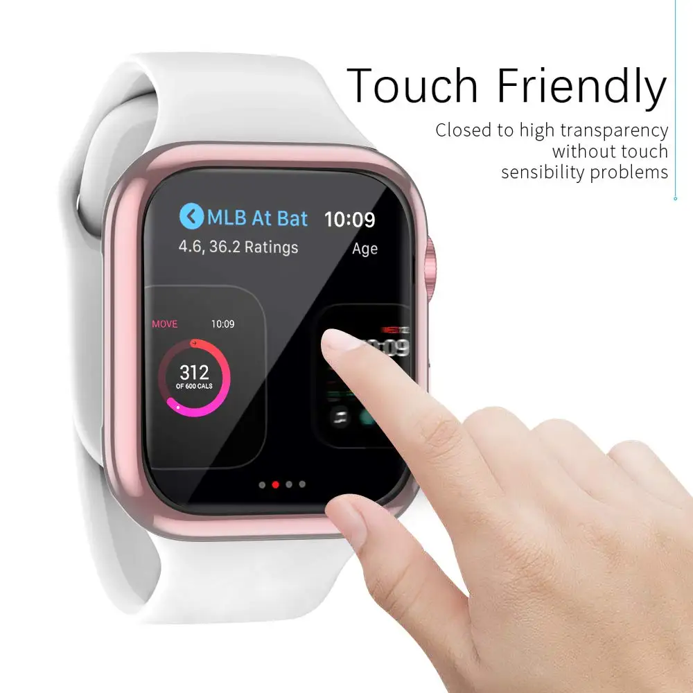 Чехол для Apple Watch чехол 44 мм 40 iWatch 42 38 аксессуары с покрытием бампер Защита экрана