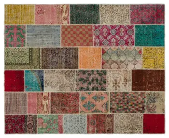 

Handmade Natural Vintage Patchwork Area Rug 246x309 Cm-8'1''X10'2''