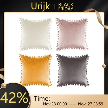 

Warm Velvet Pillow Cases Decorative Pillowcases Green Leaves Throw Pillow Cover Square 45*45cm Poszewki Na Poduszki