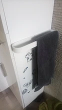 Rail-Rack Towel-Holder Storage-Shelf Bathroom Black 60cm EL65B No-Punch