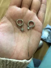 Pendientes de aro de Estrella de Plata de Ley 925 para mujer, pendientes de aro dorados, joyería delicada al por mayor