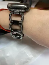 Pulsera de diamante de Metal de lujo para Apple Watch, banda de 44mm, 42mm, iwatch SE 6, 5, 4, 3, 2, 1, 38mm, 40mm, correa de acero inoxidable