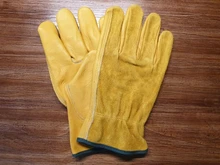 Guantes de cuero de vaca para conductores, protección de seguridad, para soldar, caza, 1008