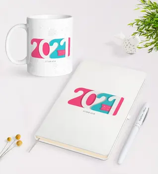 

Personalized 2021 Happy birthday White Notebook Pen and Mug Seti-6